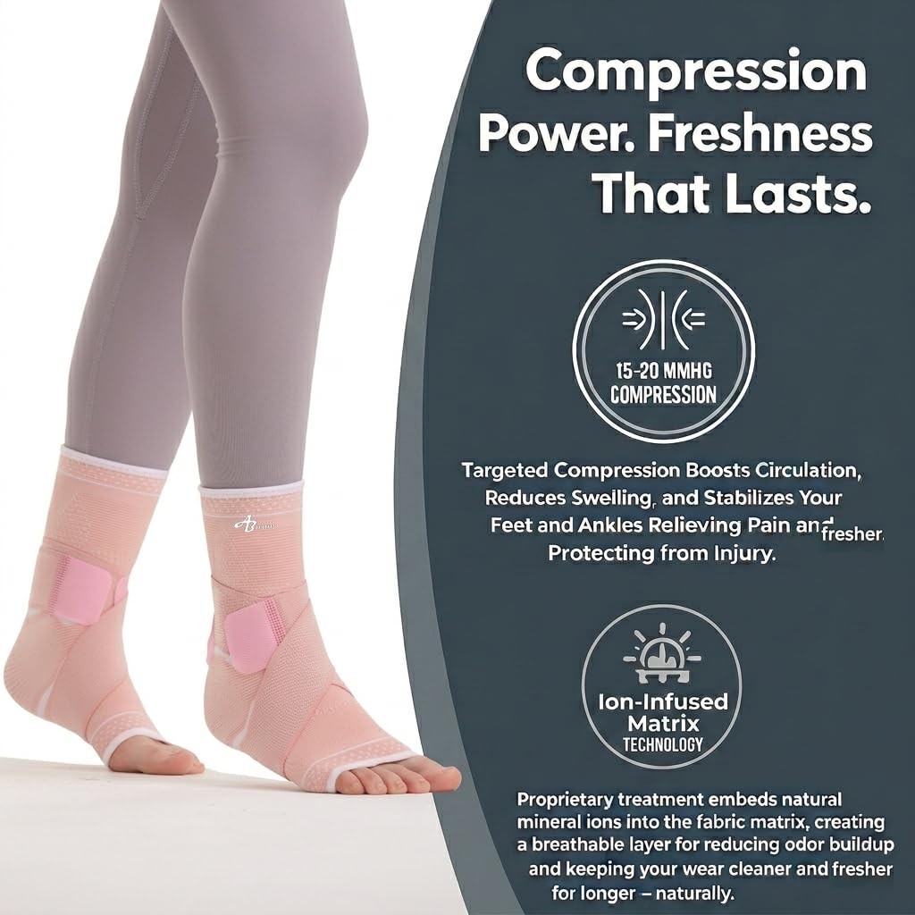 Adjustable Ankle Brace Compression Sleeve Wrap Men Women Plantar Fasciitis