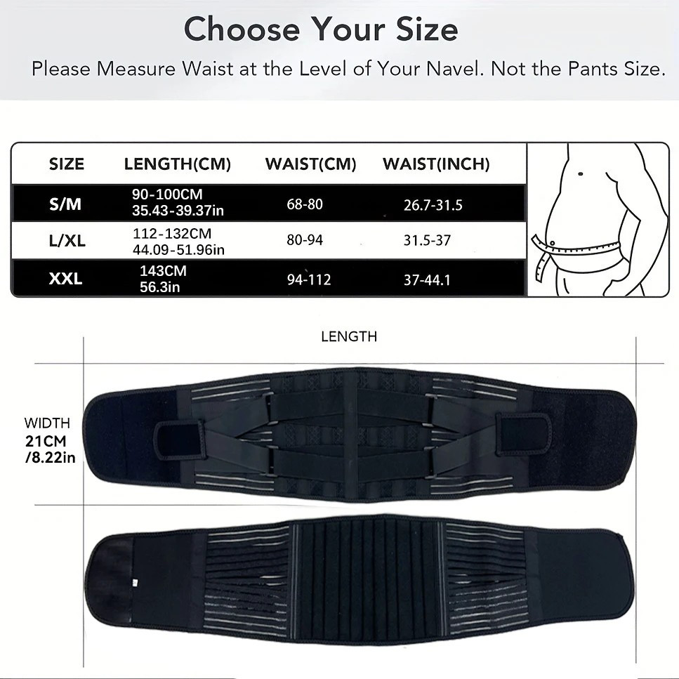 Adjustable Lower Back Brace Lumbar Support Waist Belt For Men Women Pain Relief