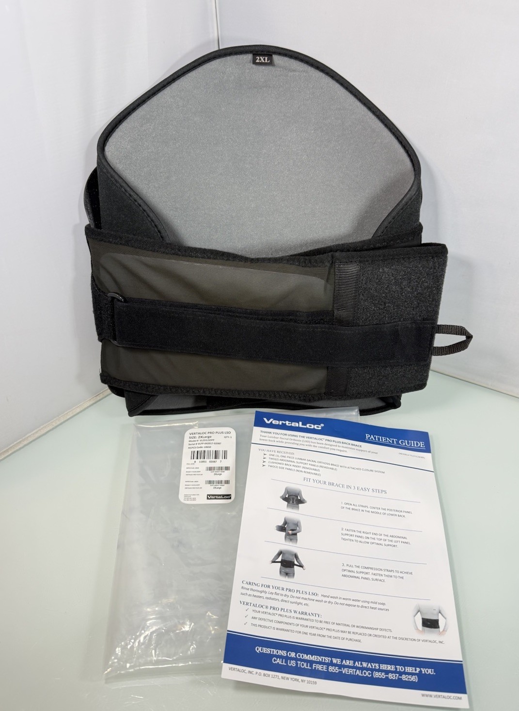 NEW Vertaloc Pro Plus LSO Size 2XL Lumbar Back Brace – Model VL231LSOPP – L0650