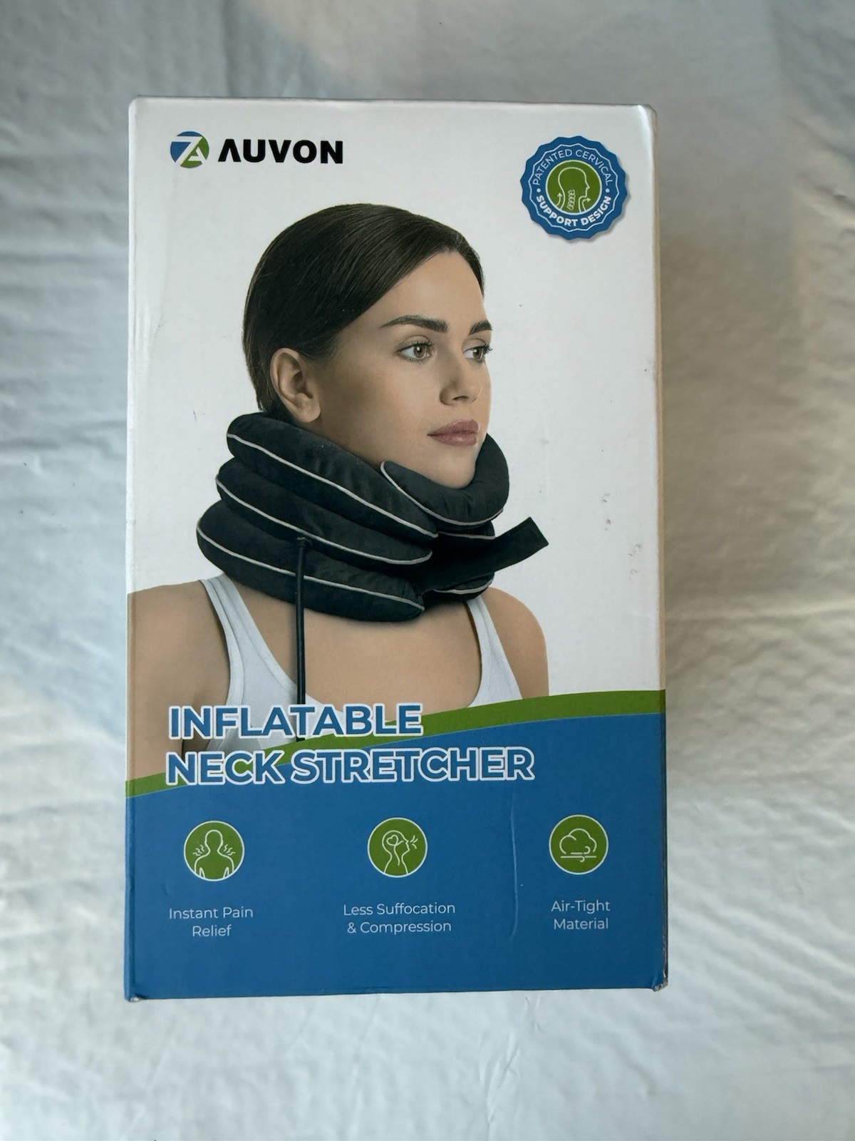 OPEN Box! – Auvon Inflatable Neck Stretcher For Cervical Traction 3 Layer Black