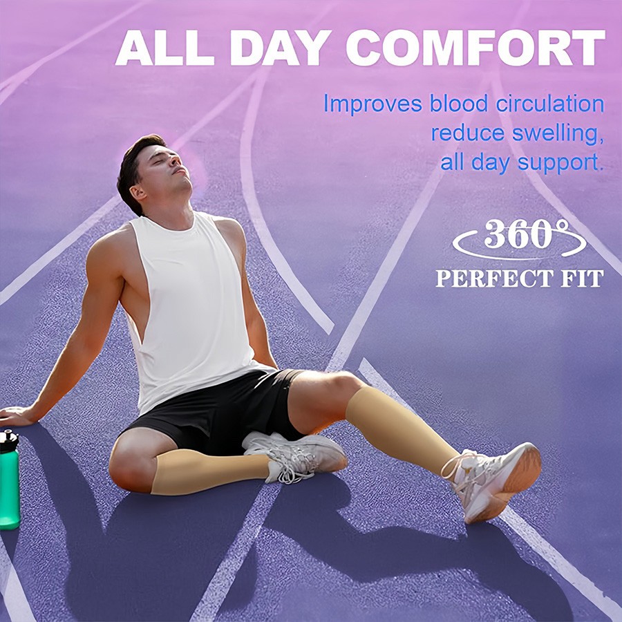 Zip Up Open Toe Compression Zipper Socks Calf Support Stockings Unisex 1/3 Pairs
