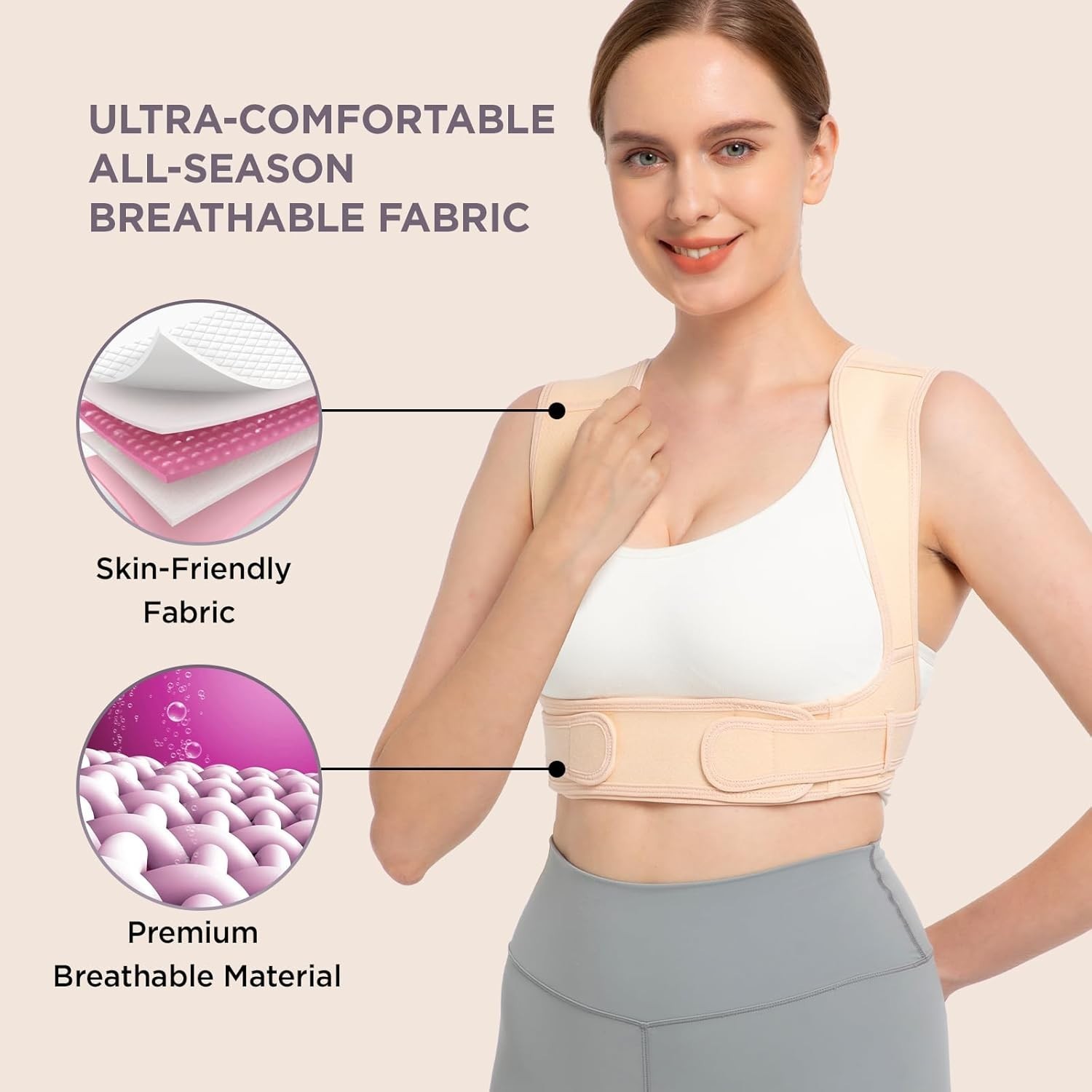 Breathable Clavicle Support Posture Corrector for Adults – Small/Medium Fit