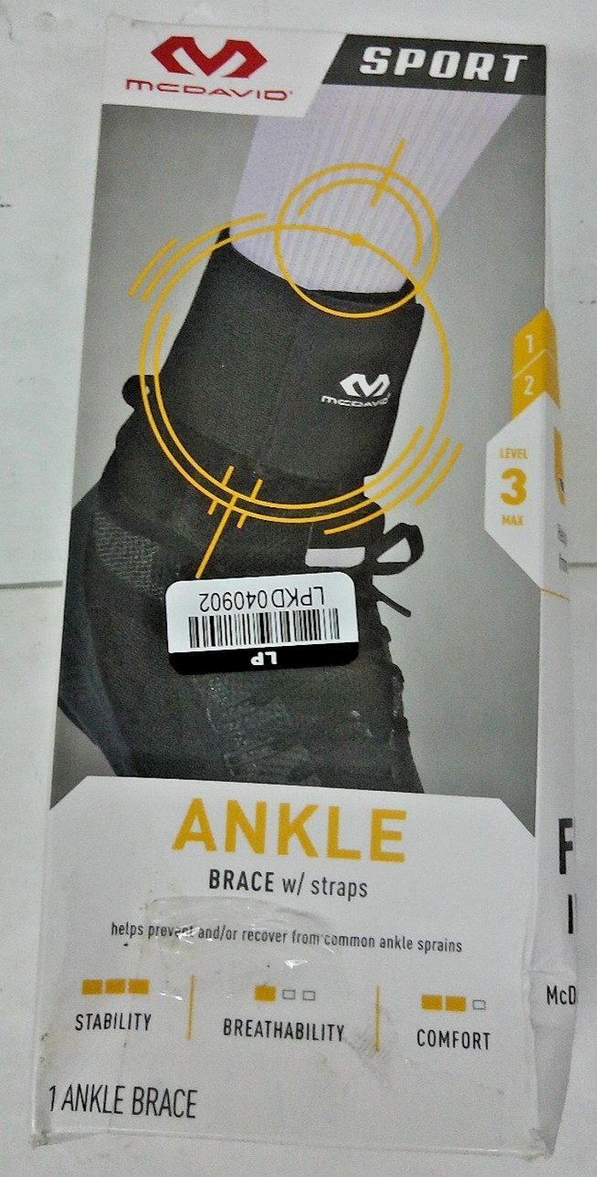 McDavid Sport Ankle Brace With Straps – Black – L