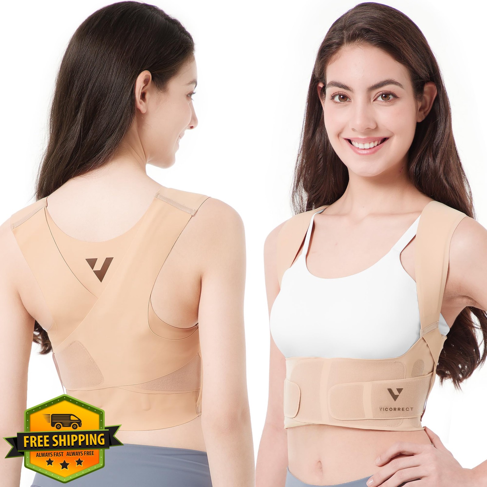 Vicorrect Beige Small Posture Corrector Back Support