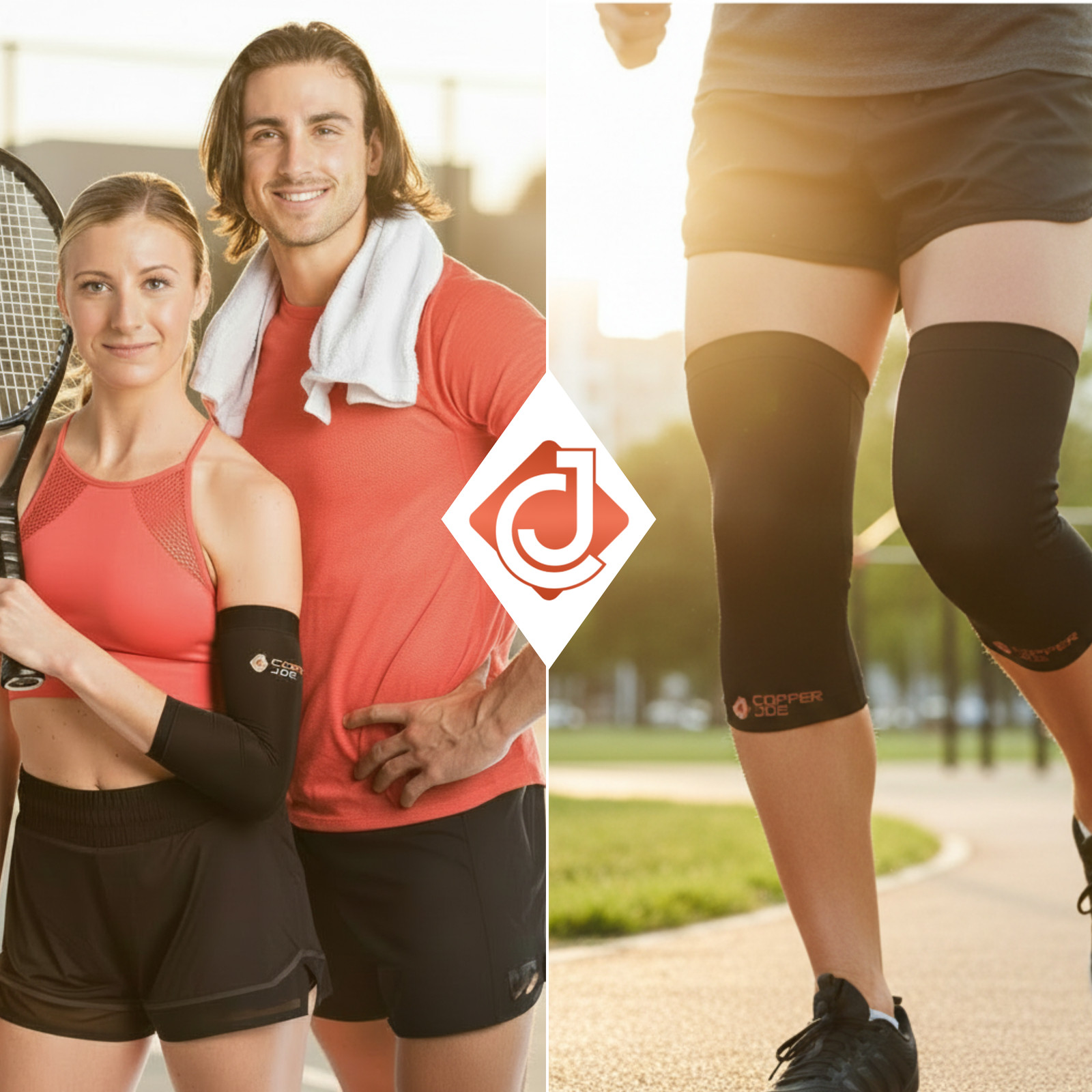 His & Hers Recovery Set – Copper Infused Knee & Elbow Compression 2 Pack Bundle