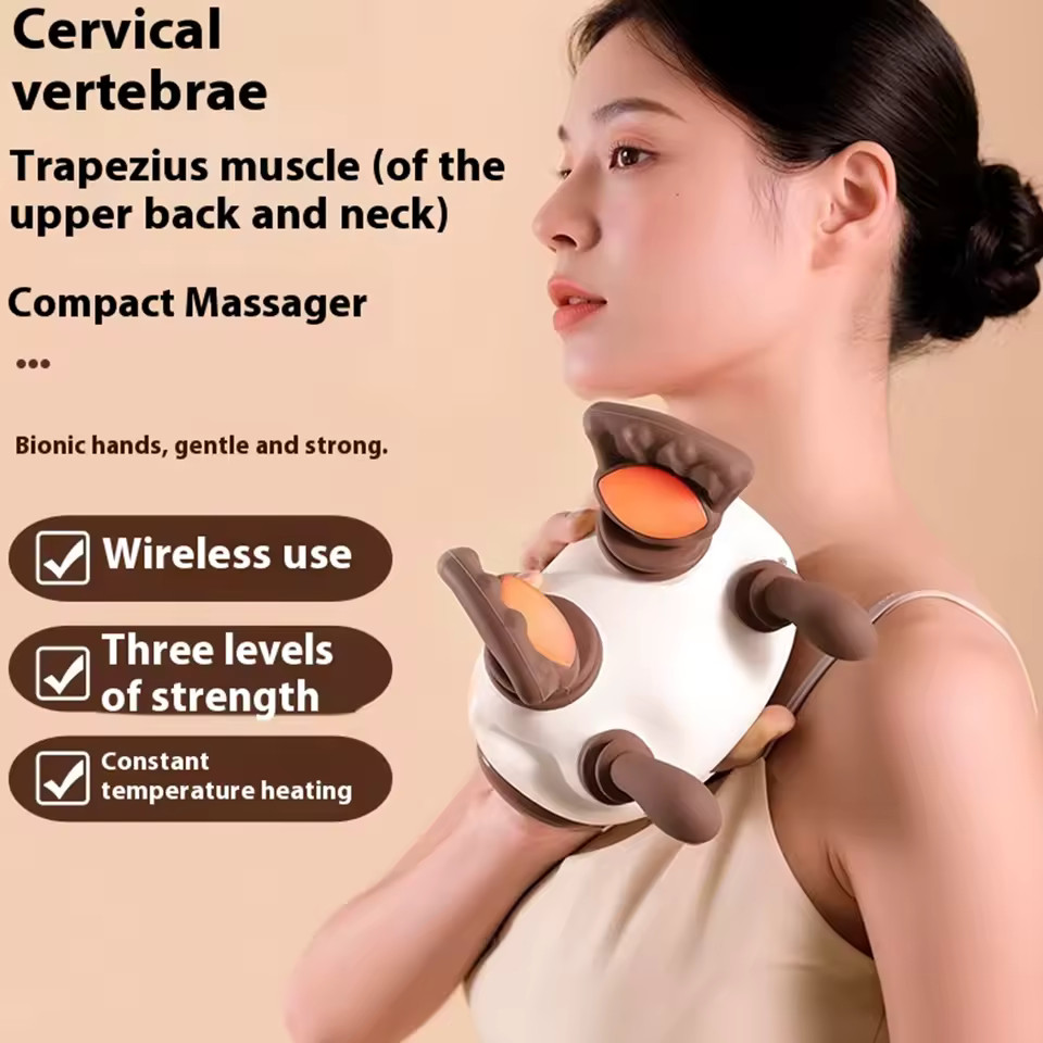 Electric Heated Shoulder Massager Brace Vibration Knee Massage Joint Pain Relief