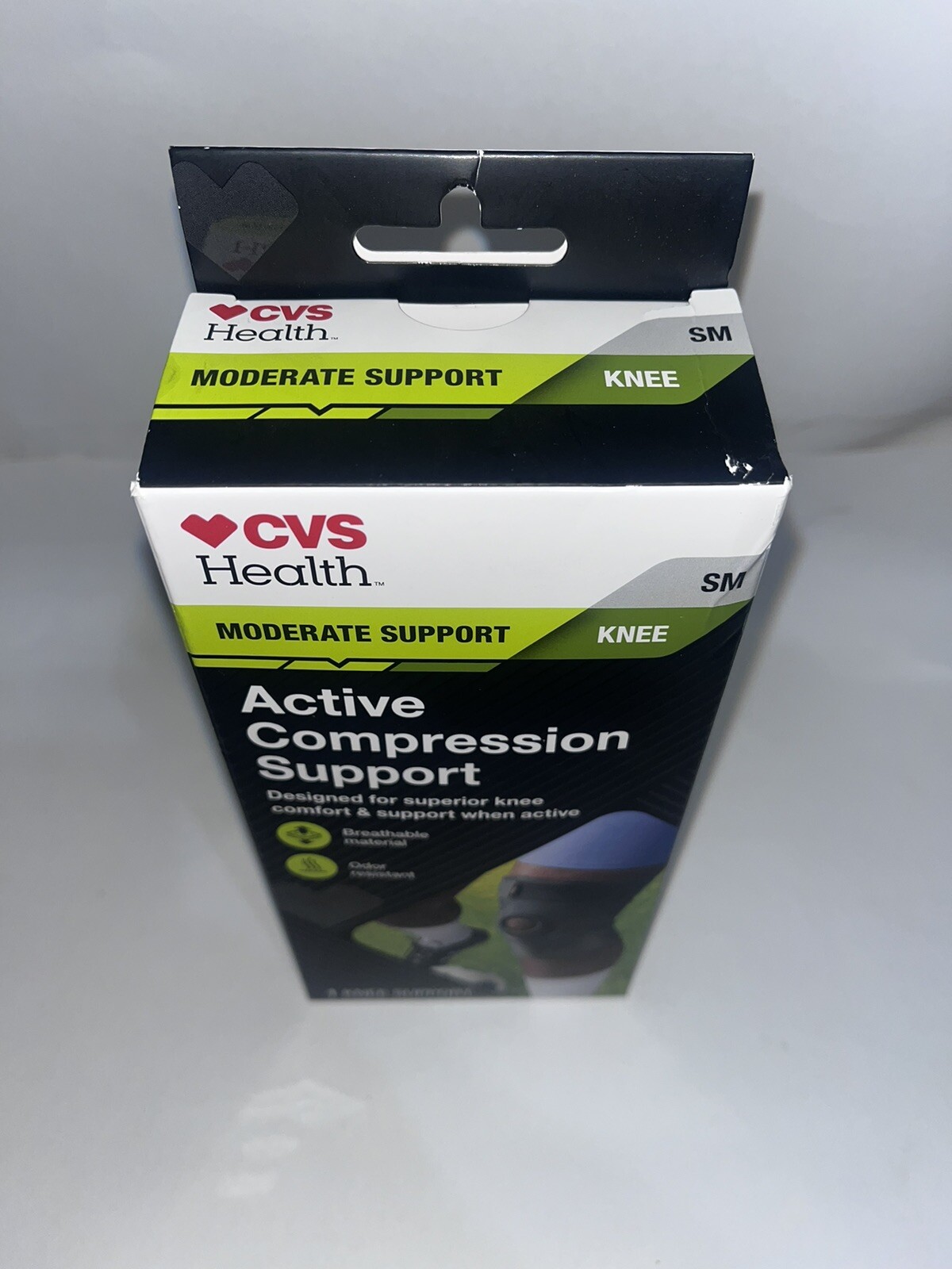 CVS Health Active Compression Knee Support Breathable Material Size SM