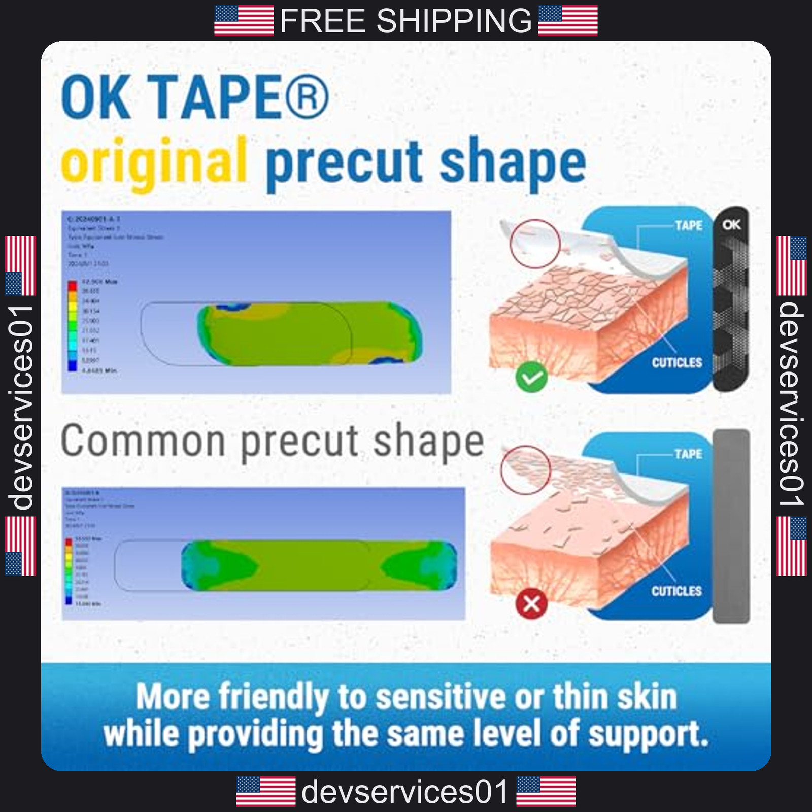 20 Pack Elastic Kinesiology Tape for Muscle Support and Pain Relief