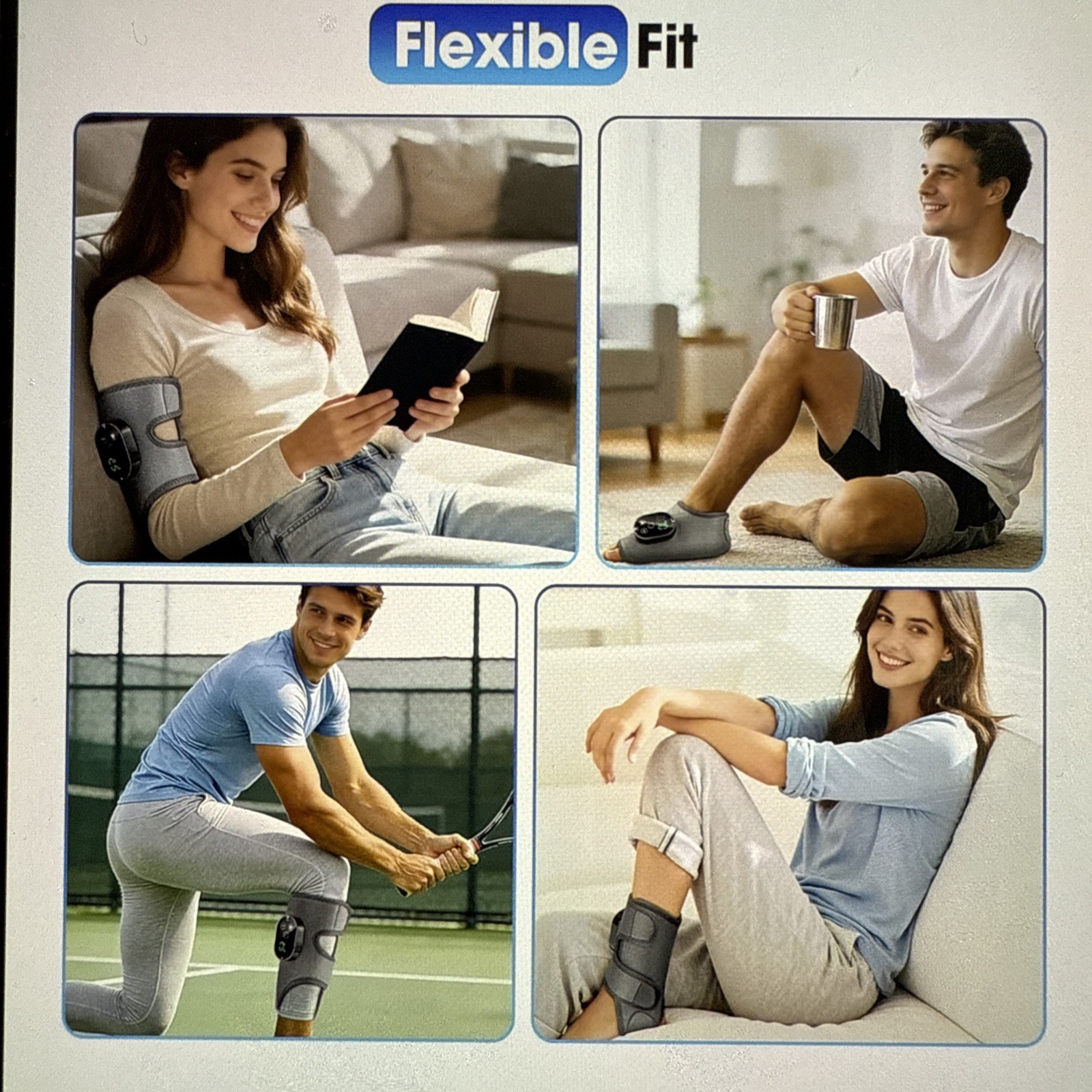 Cordless Foot and Ankle Massager for Pain Relief, 6 Level heat, 3 Vibrations