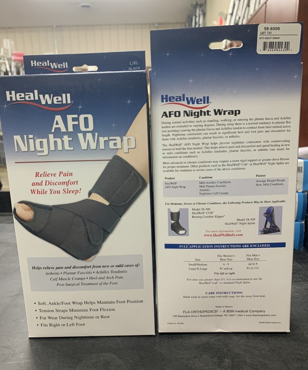 58-6006 – HealWell AFO Night Wrap, Large/X-Large