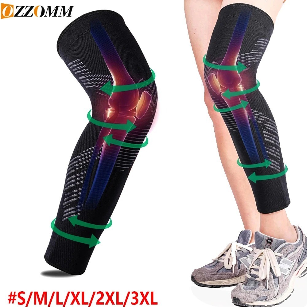Compression Leg Sleeve Full Length Knee Calf Support Sports Running Unisex