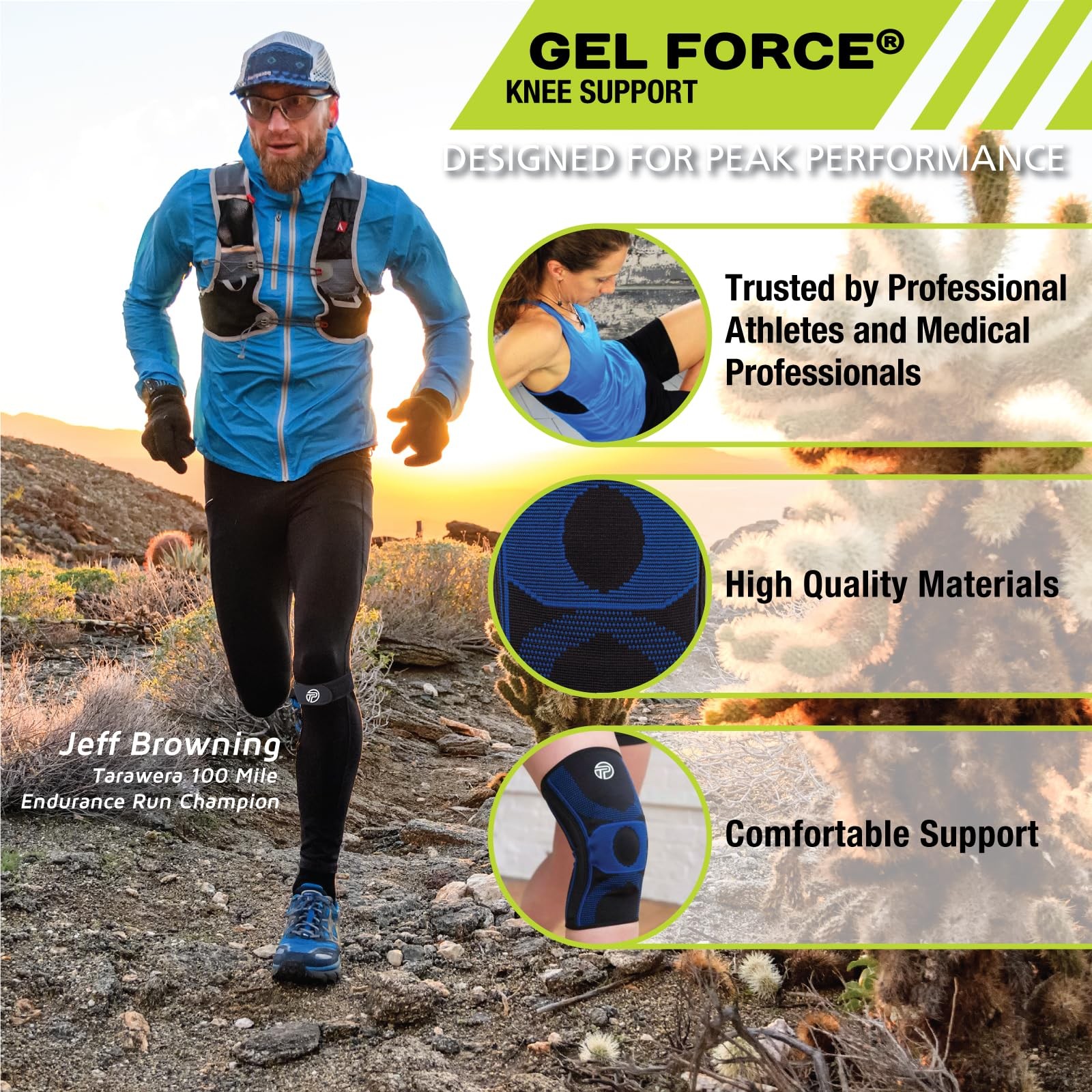 Pro Tec Gel Force Knee Support X Large Orthopedic Brace for Pain Relief