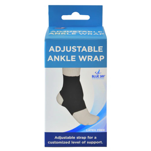 Adjustable Ankle Wrap Black | Support Brace Left/Right | S/M/L Sizes