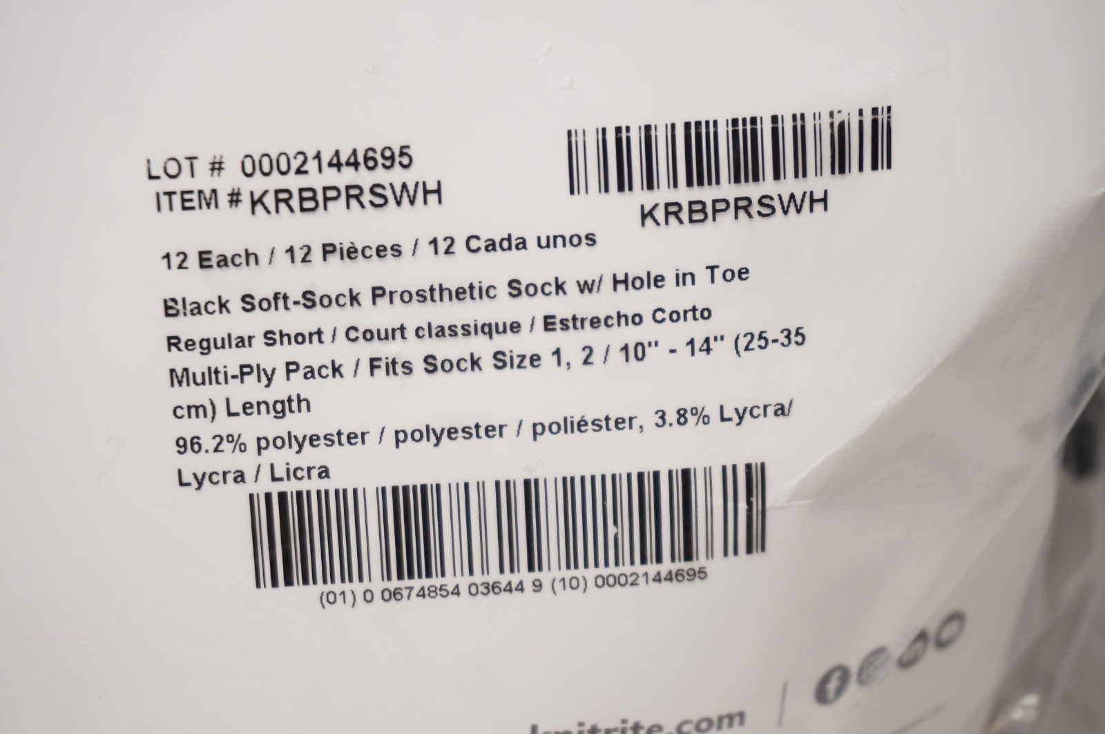Knit-Rite Prosthetic Sock 12 Pack – Opened New Unused
