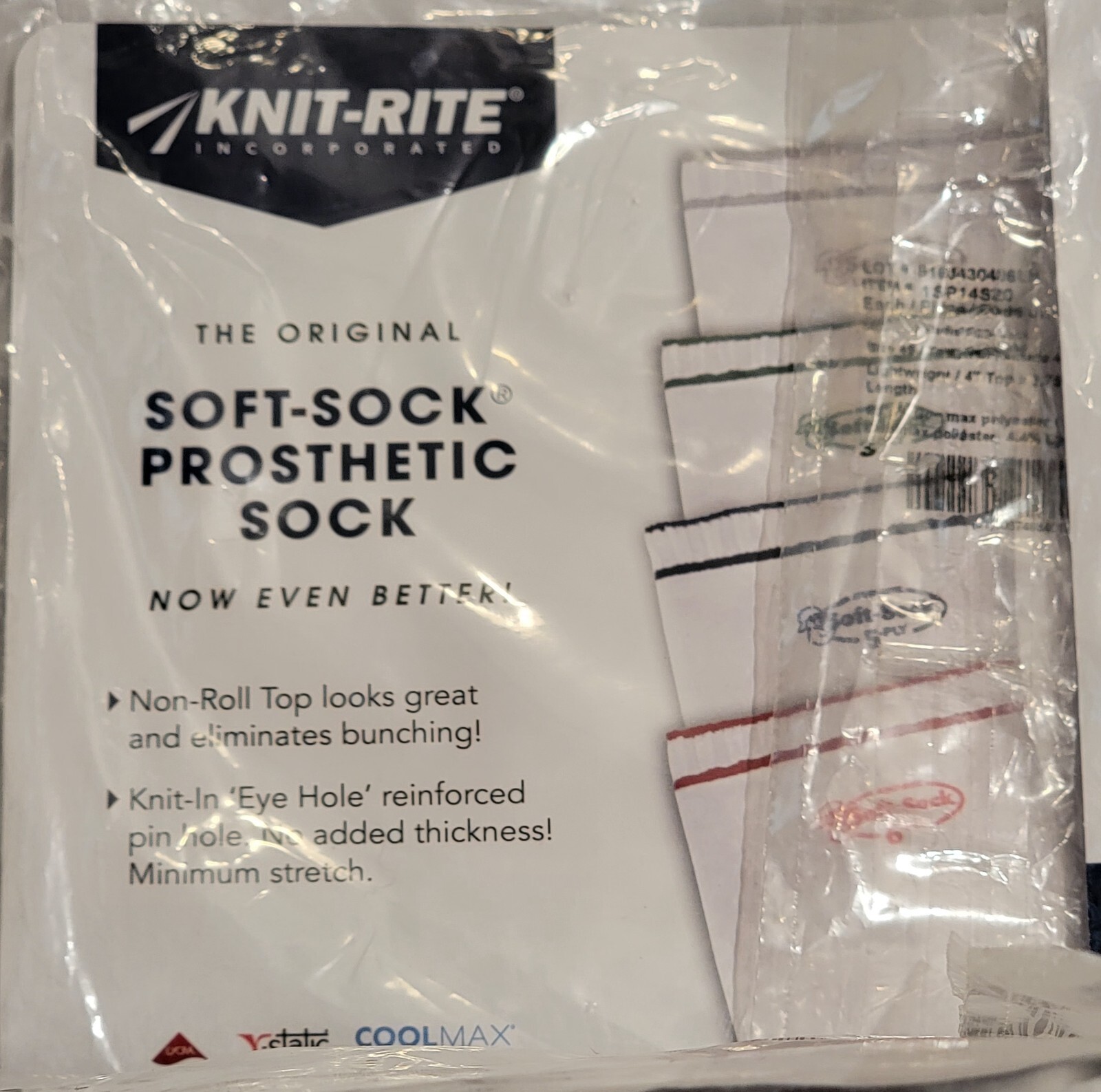 Knit Rite Soft-Sock Prosthetic Sock-Size 4S – Pack of 4 – New, Sealed Packages