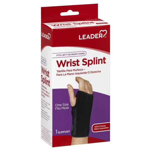Leader Wrist Splint Neoprene Fits Right or Left Hand Reversible Universal One Si