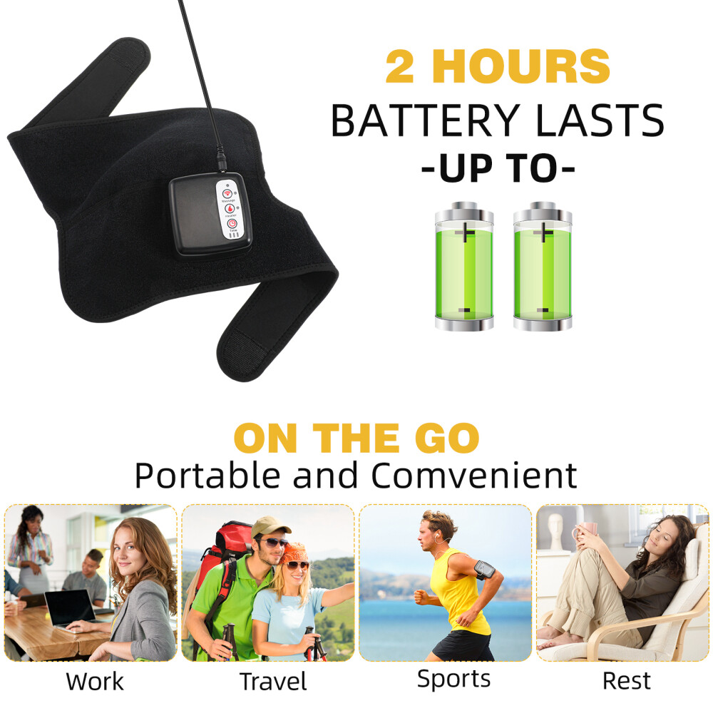 Electric Heating Vibration Knee Joint Pad Brace Massage Therapy Legs Massager US