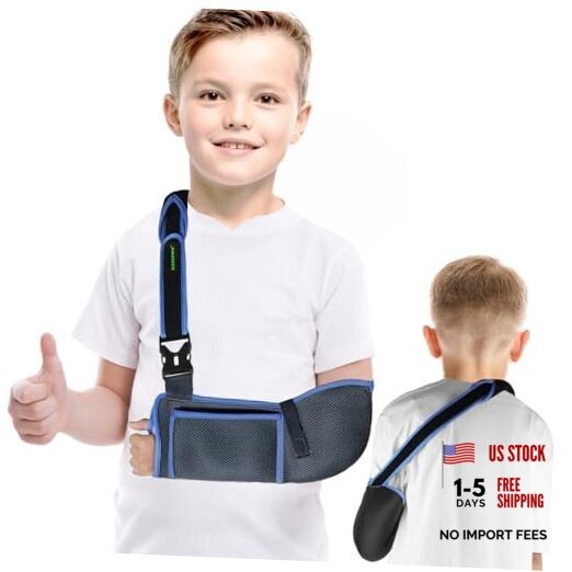 Arm Sling for Kids – Adjustable Breathable Shoulder Immobilizer Small Black