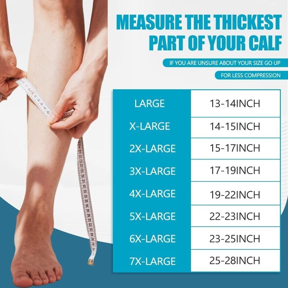 Plus Size Compression Sleeves for Calves – Black – 6XL