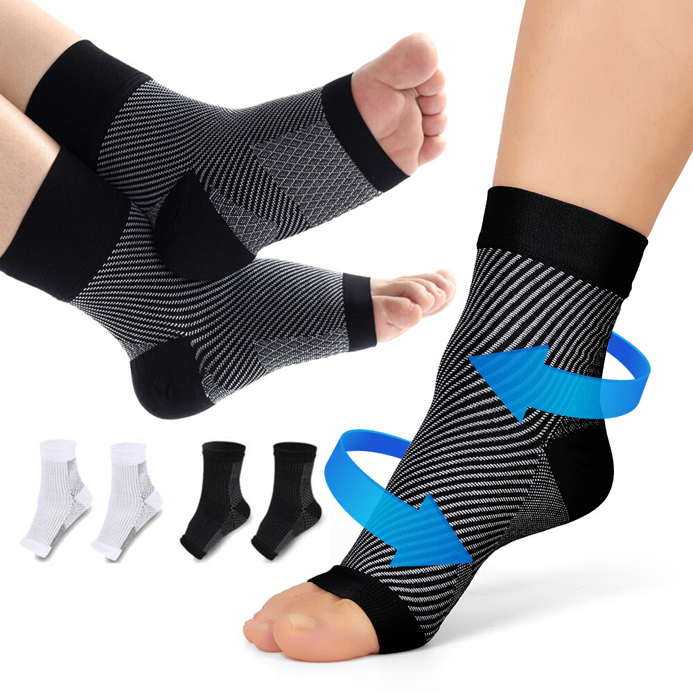 Compression Socks Sleeve Ankle Arch Support Plantar Fasciitis Heel Feet Pain Gym