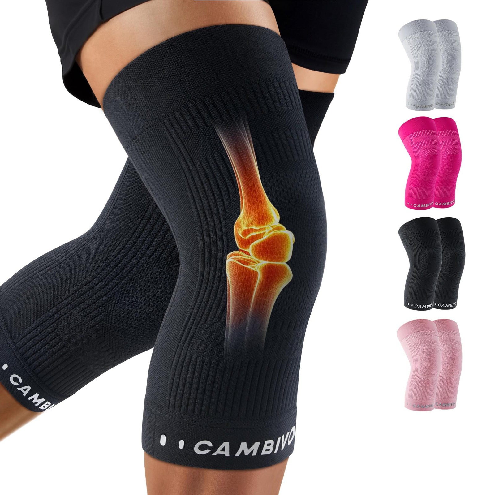 Knee Brace for Women and Men (2 Pack), Ultra-Thin Lightweight Knee Compressio