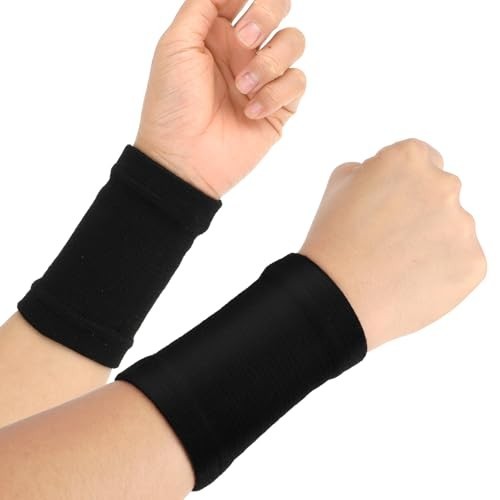 2 Pairs Wrist Compression Sleeve, Carpal Tunnel Wrist Brace Comfortable Elastic