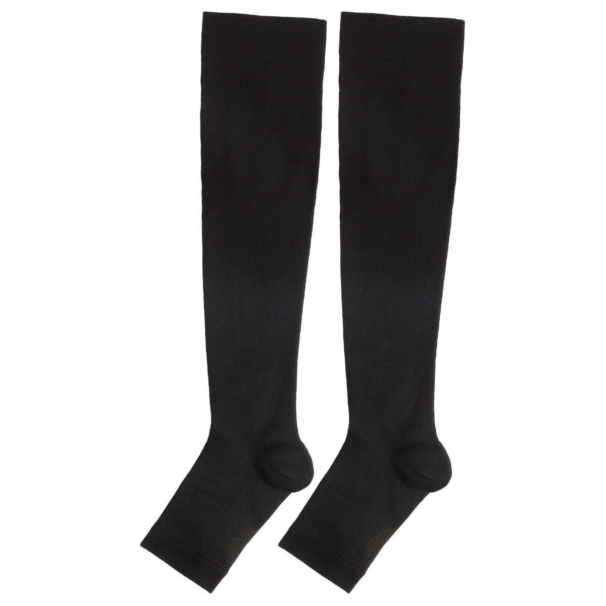 Men Women 15-20mmHg Open Toe Compression Socks Pain Relief Leg Foot Calf Support