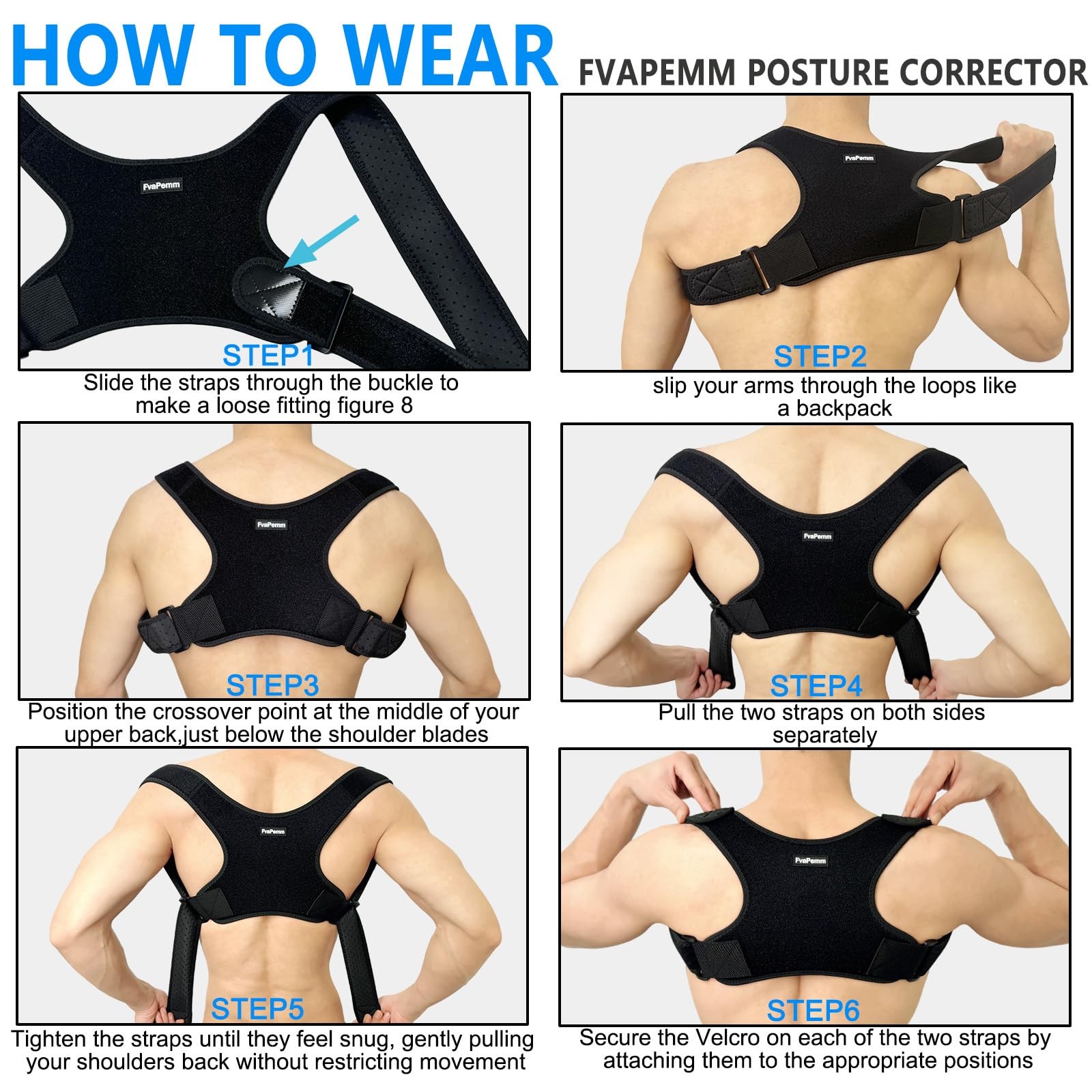 Large/X-Large, Black, Copper Infused Posture Corrector for Women Men(Pack of 1)