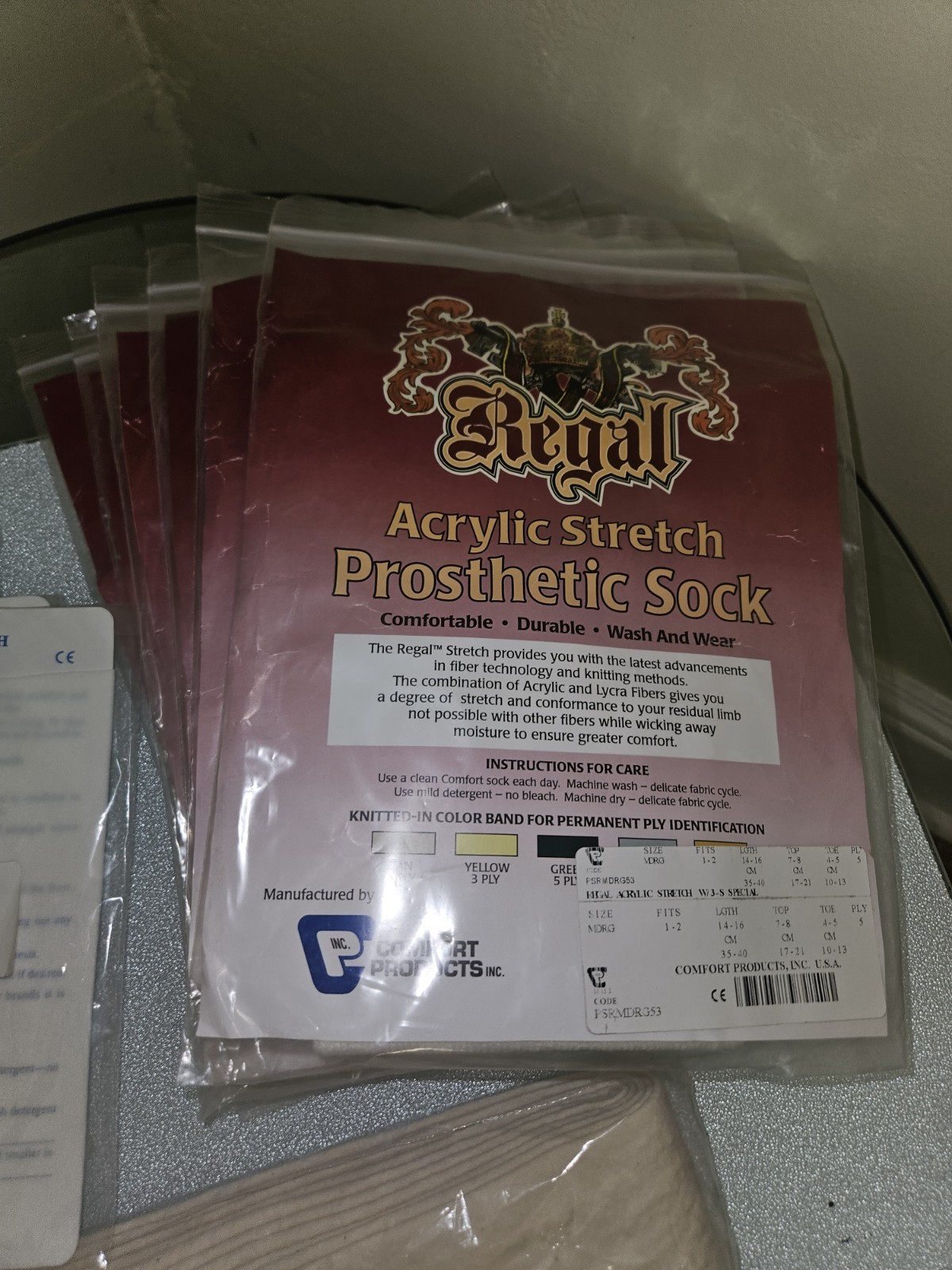 13 Pcs Prosthetic Sock Lot Comfort Products Inc Size MDRG – 3-S
