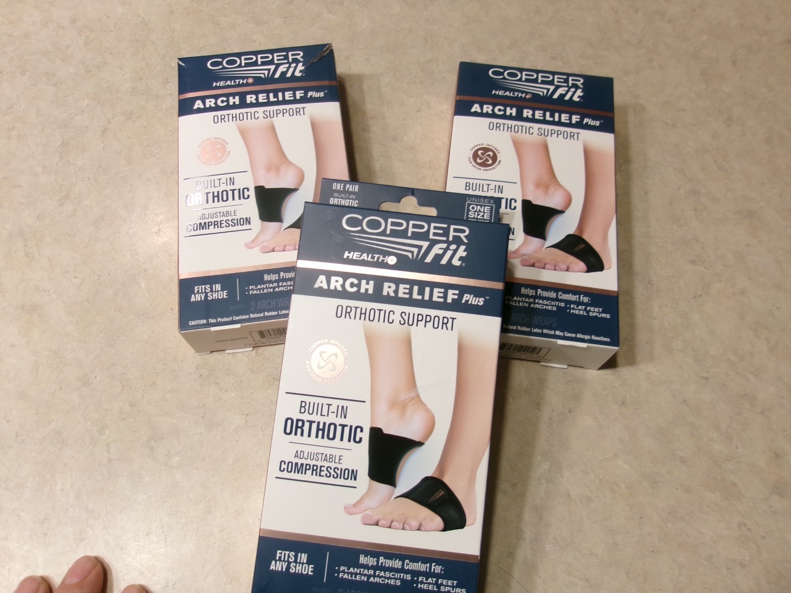 Copper Fit Health Unisex Arch Relief Plus with Built-In Orthotic Support