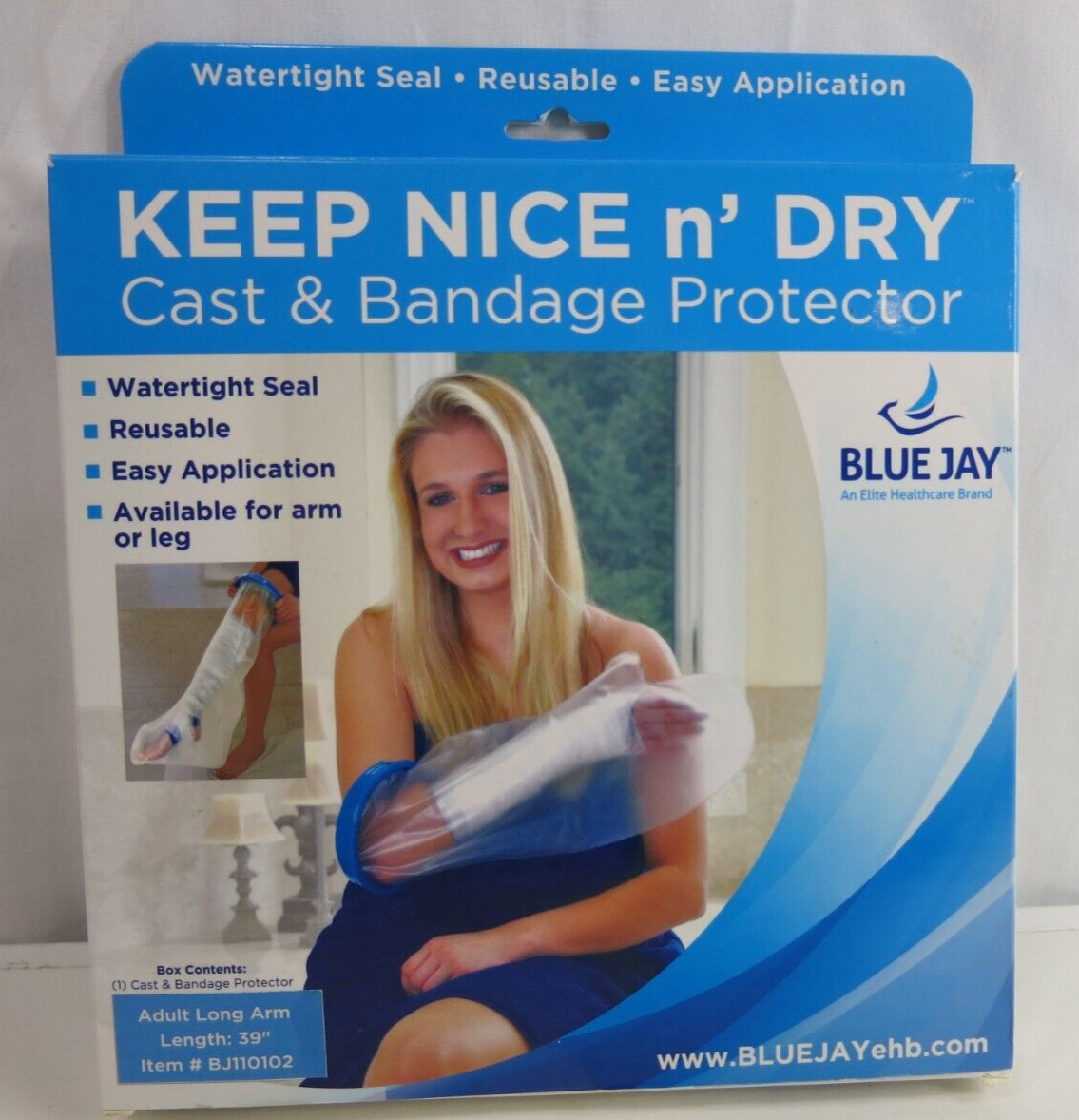 39″ Cast & Bandage Protector Keep Nice n’ Dry Adult Long Arm by Blue Jay