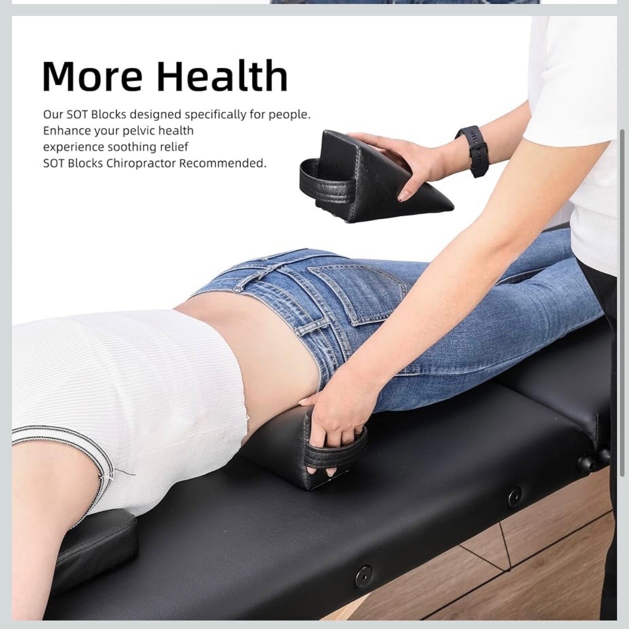 Pelvic Sacral SOT Blocks Pair Black Sciatic Back Hip Pain Support Wedges NOB