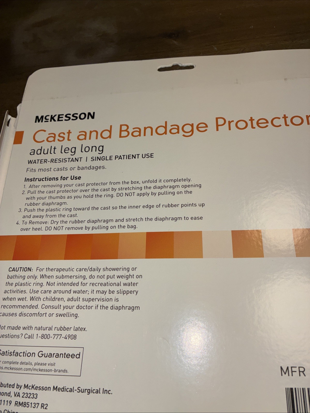 New In Box McKesson Leg Cast Cover 42 Inch Vinyl MM98817 1 Ct