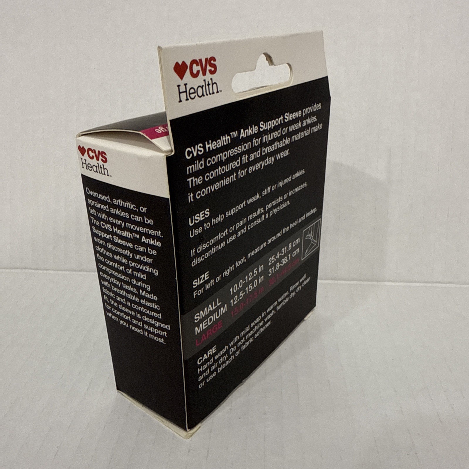 Ankle Support Sleeve Size Large Mild Compression Support NEW CVS Health