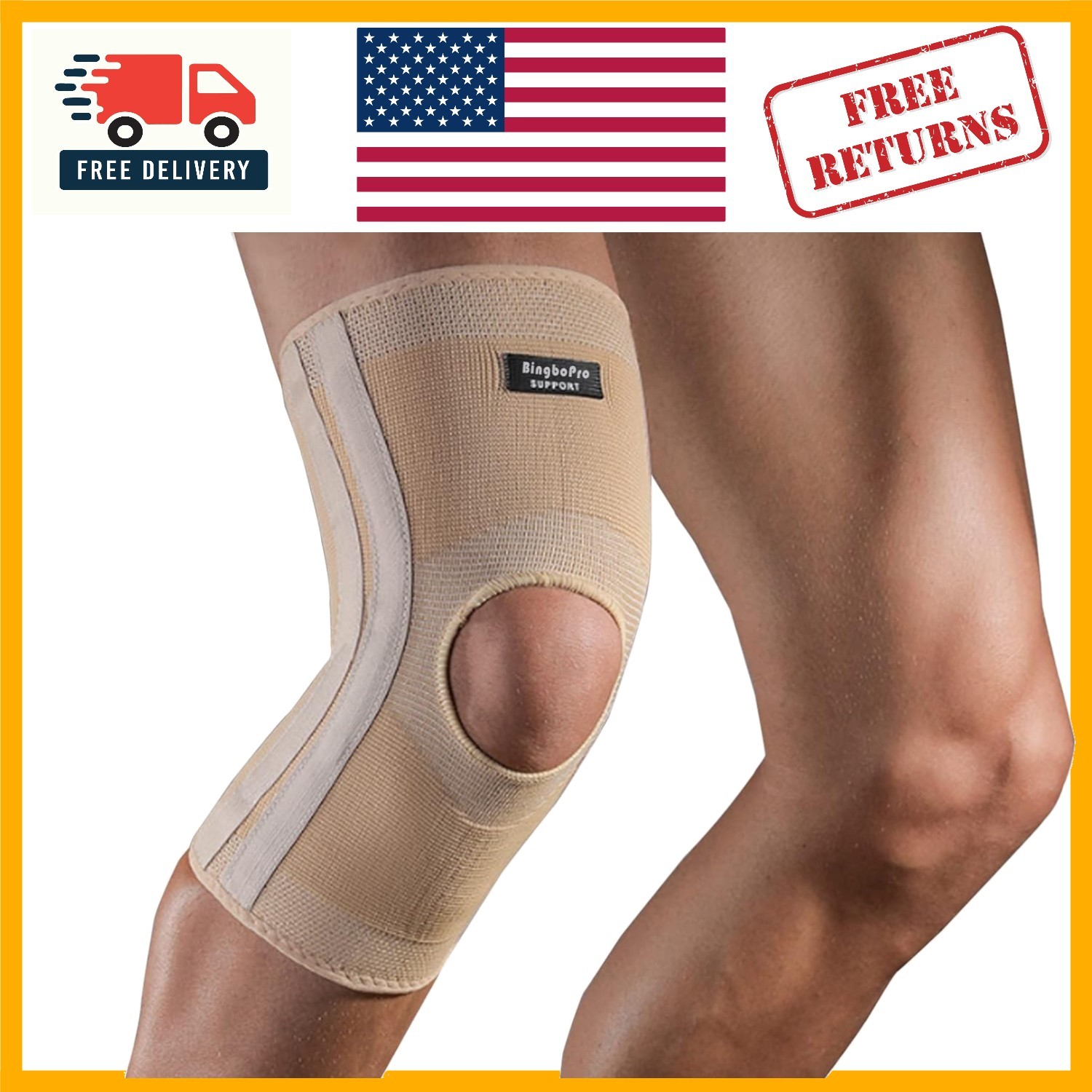 Advanced Knee Brace with Stabilizer – Compression Sleeve for Pain Relief