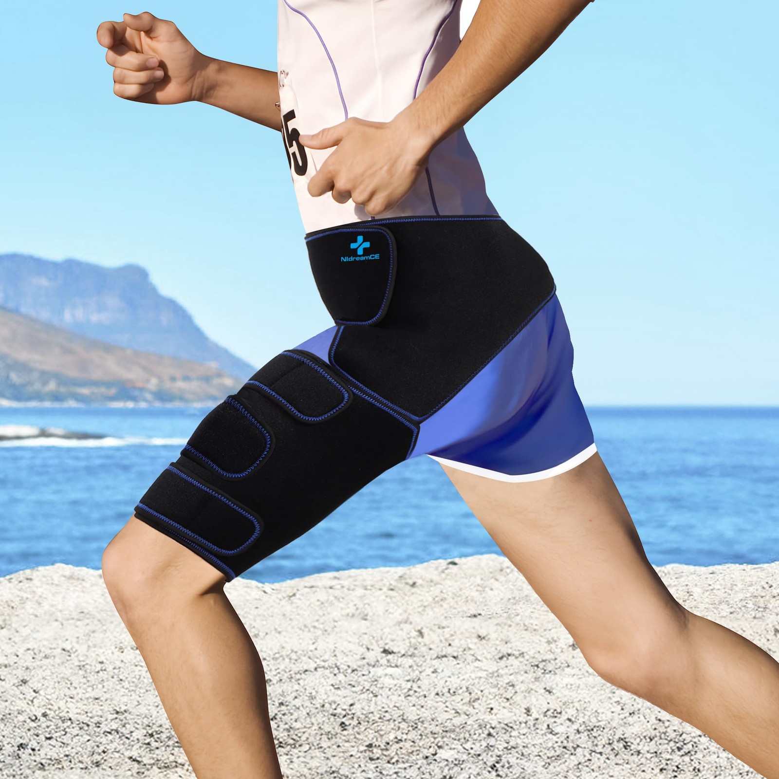 NIdreamCE Hip Brace for Sciatica Pain Relief Devices Adjustable Left, Black