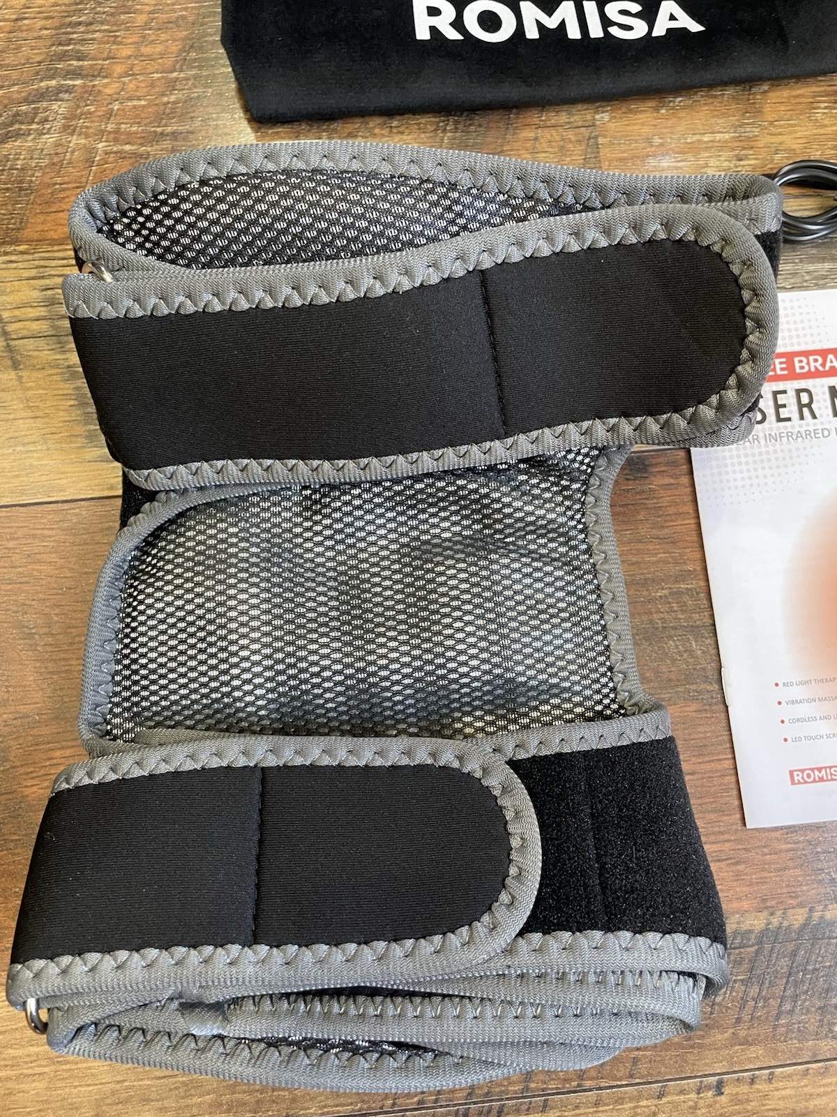Red Light Therapy Knee Brace Heat & Massage Cordless Rechargeable Control