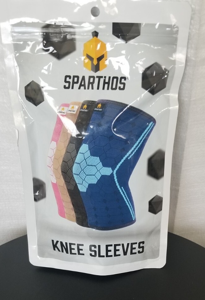 Sparthos Knee Compression Sleeve Size Medium Unisex Black Reduce pain Prevent