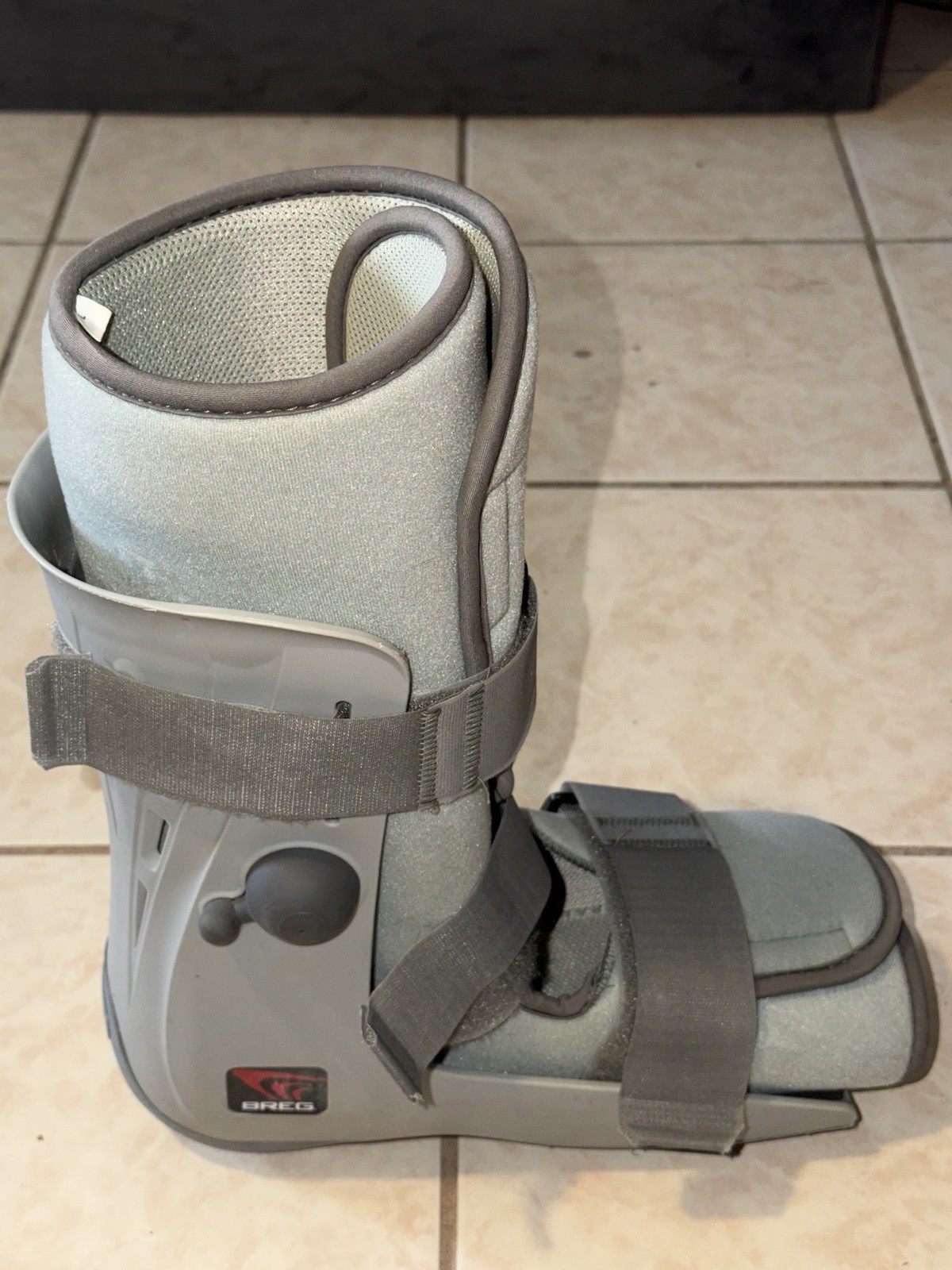 Breg Genesis Walking Boot Sz L Gray Full Shell Pump 3 Strap Post-Op Orthopedic