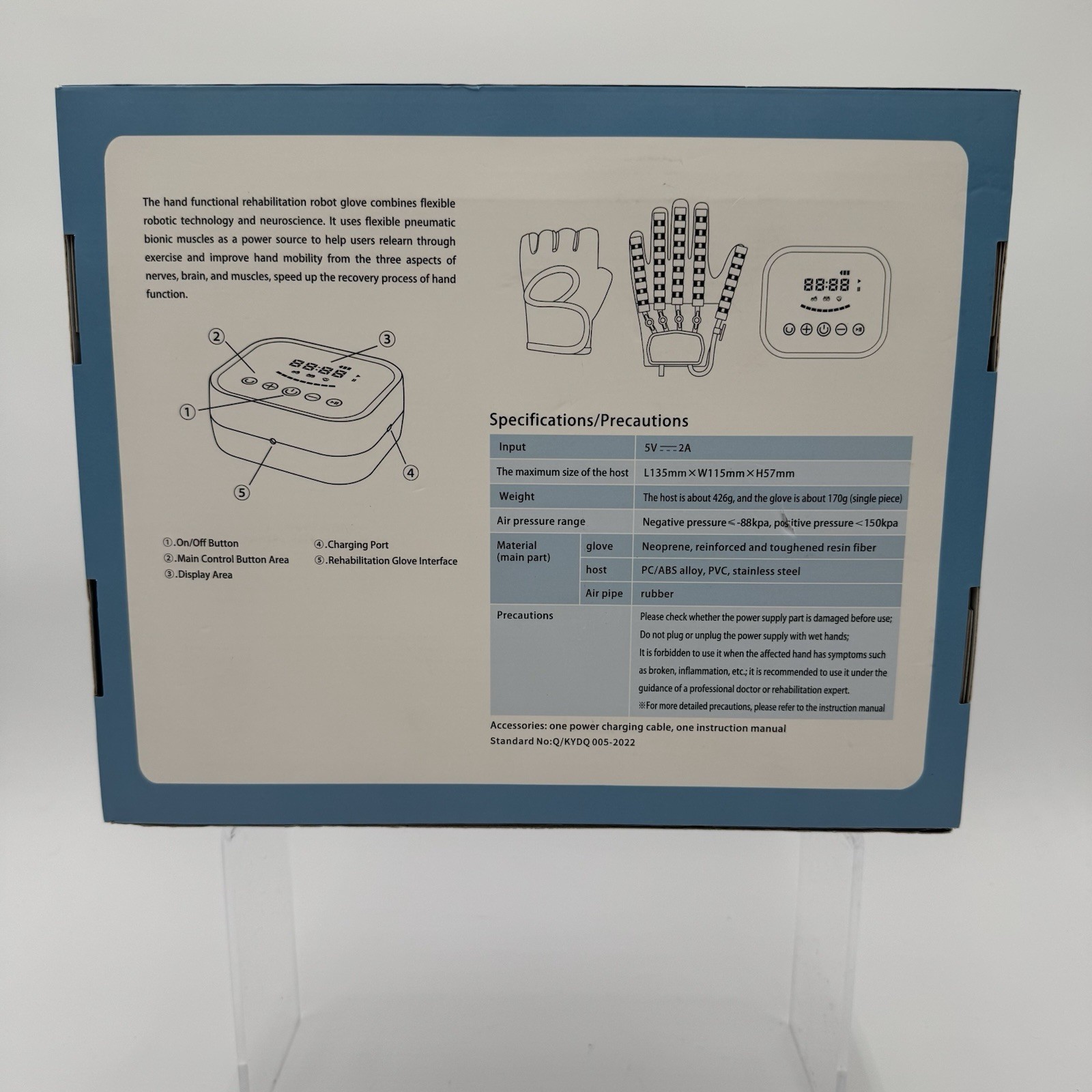 Hand Function Rehabilitation Training Device Robot Glove Recovery Medium Left