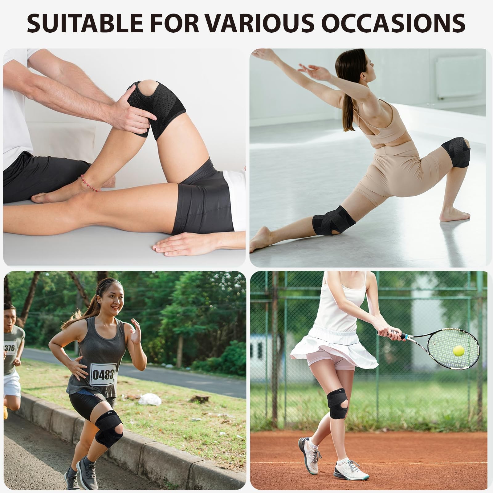 Knee Brace with Side Stabilizers for Meniscus Tear, Adjustable Knee Wrap for …