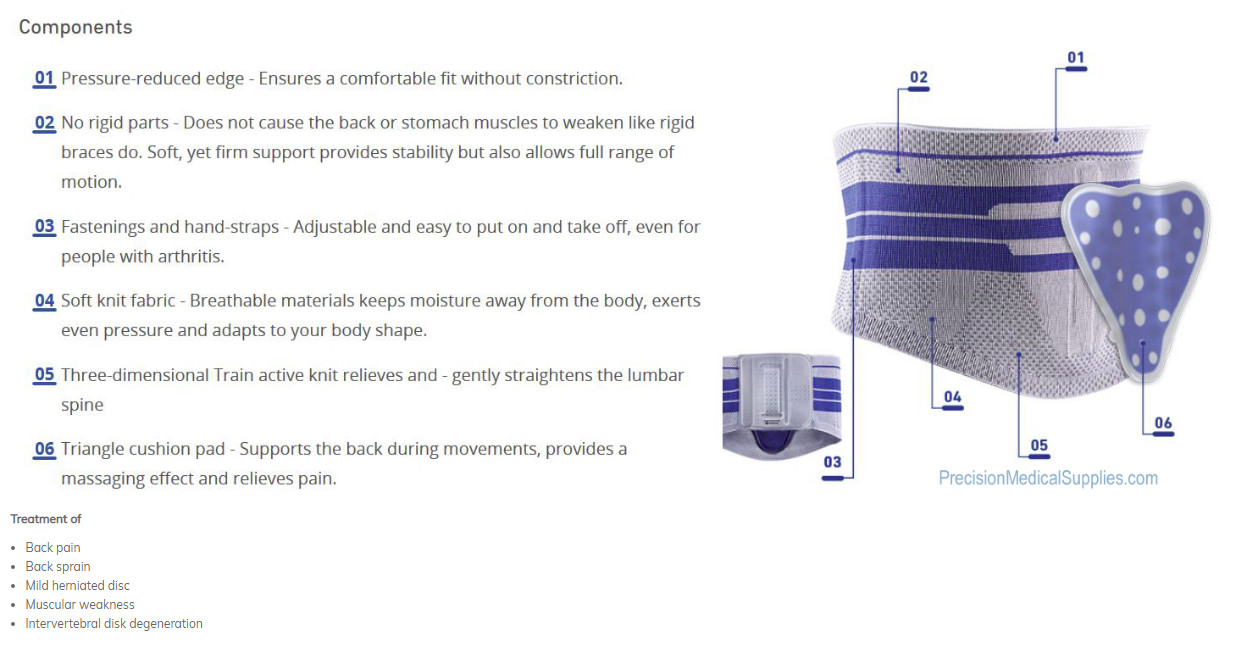 Bauerfeind LumboTrain Lady Vertebral Column Stabilize Spine Back Support Size 6