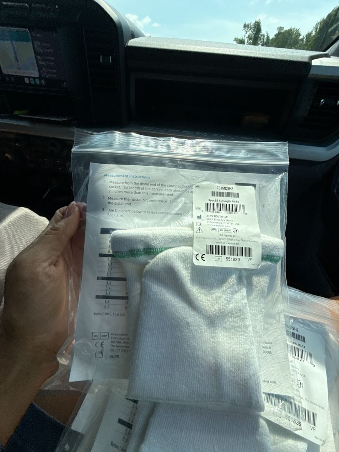 ALPS CoolBlue 3-Ply Prosthetic Sock Size 1-2 Length 10-14″ CB3MDSH2