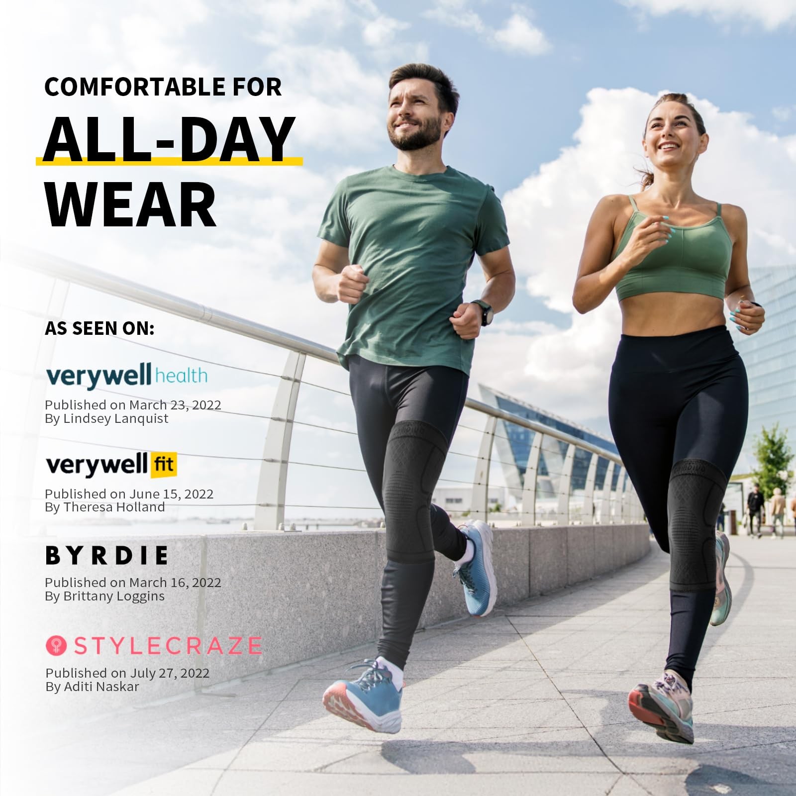 2 PCS Rose Knee Brace Compression Sleeve Men Women Support Running Large