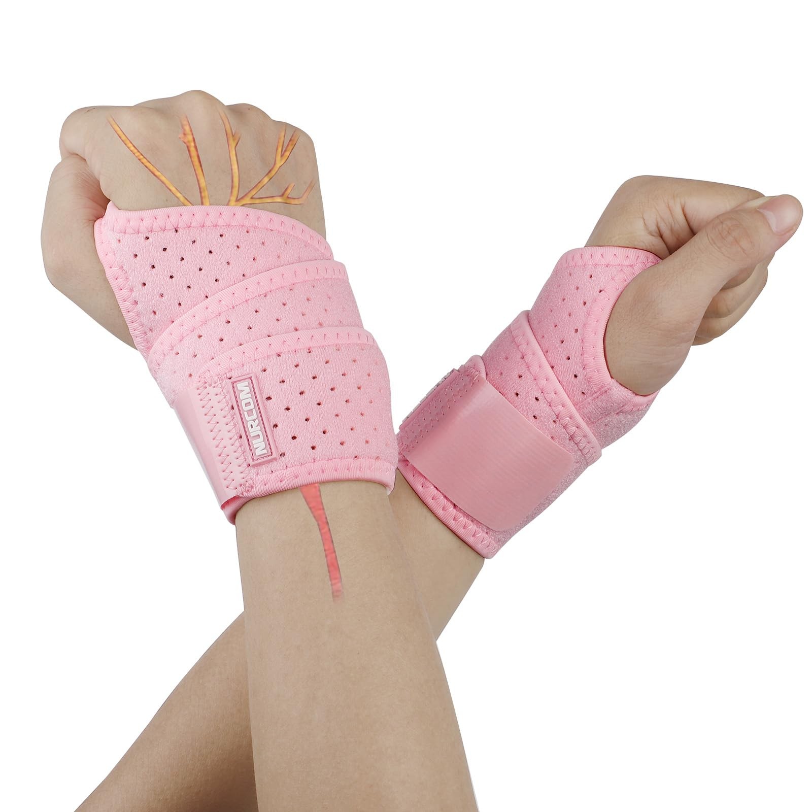 2 Pack Copper Wrist Brace for Carpal Tunnel Upgraded Compression Wrist Suppor…