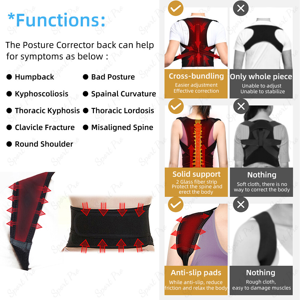 Back Support Kyphosis Posture Corrector Back Brace For Hunched Back Women Men