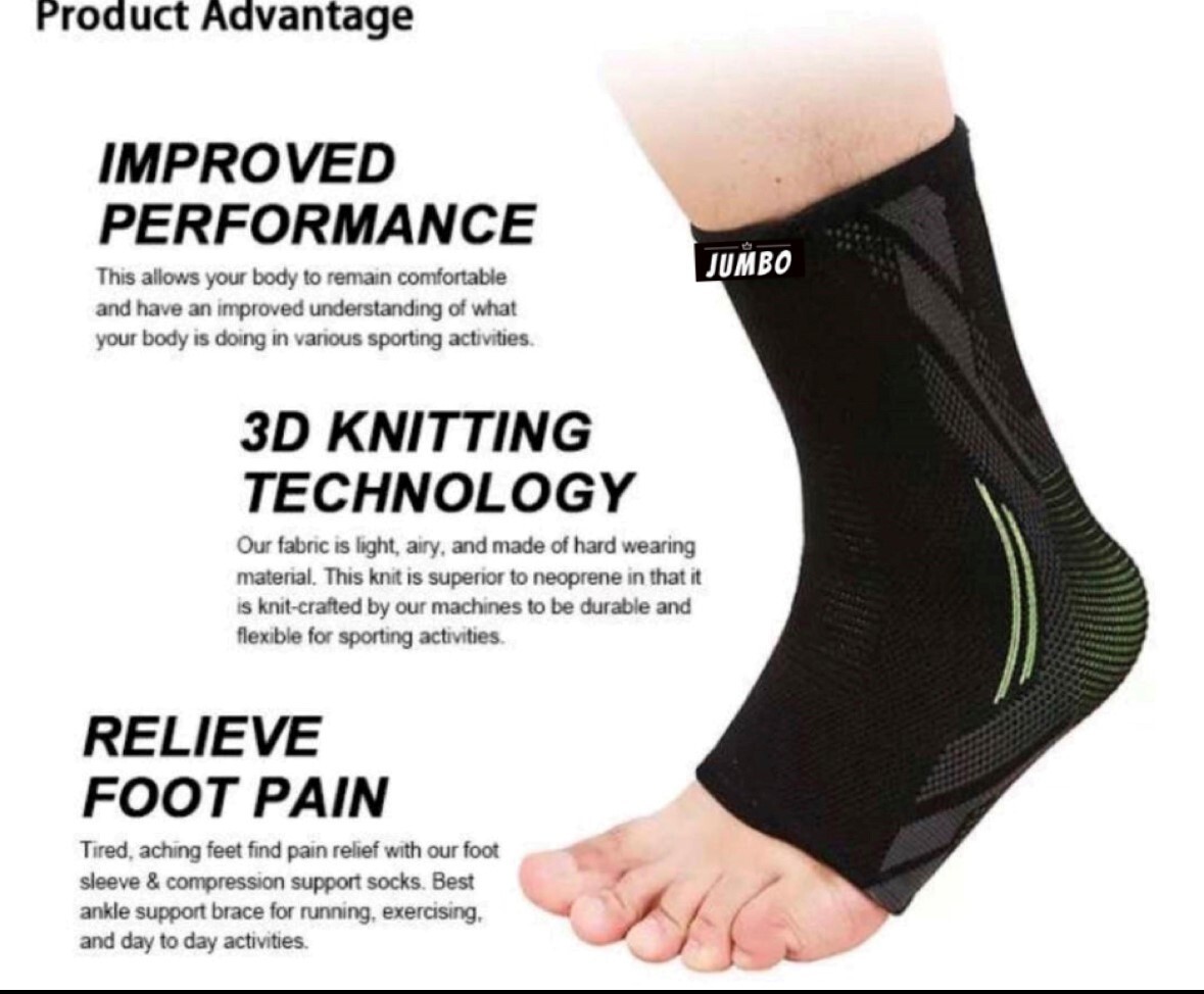 JUMBO Sports Co. Ankle Brace Support Sleeve for Men & Women (Pack of One)