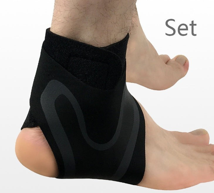Ankle Support Brace Compression Stabilization Sleeve Black M 2pcs Left Right