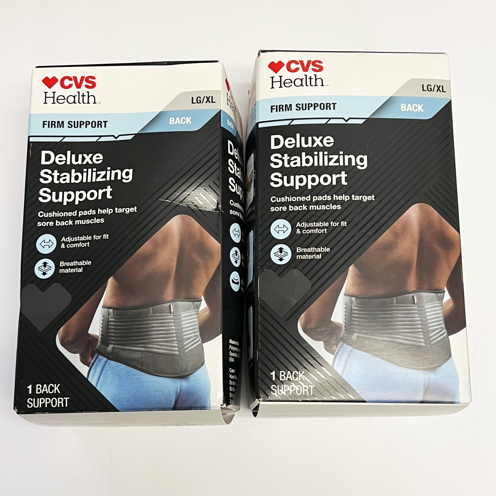2 CVS Firm Support Back Deluxe Stabilizing Support L/XL NEW