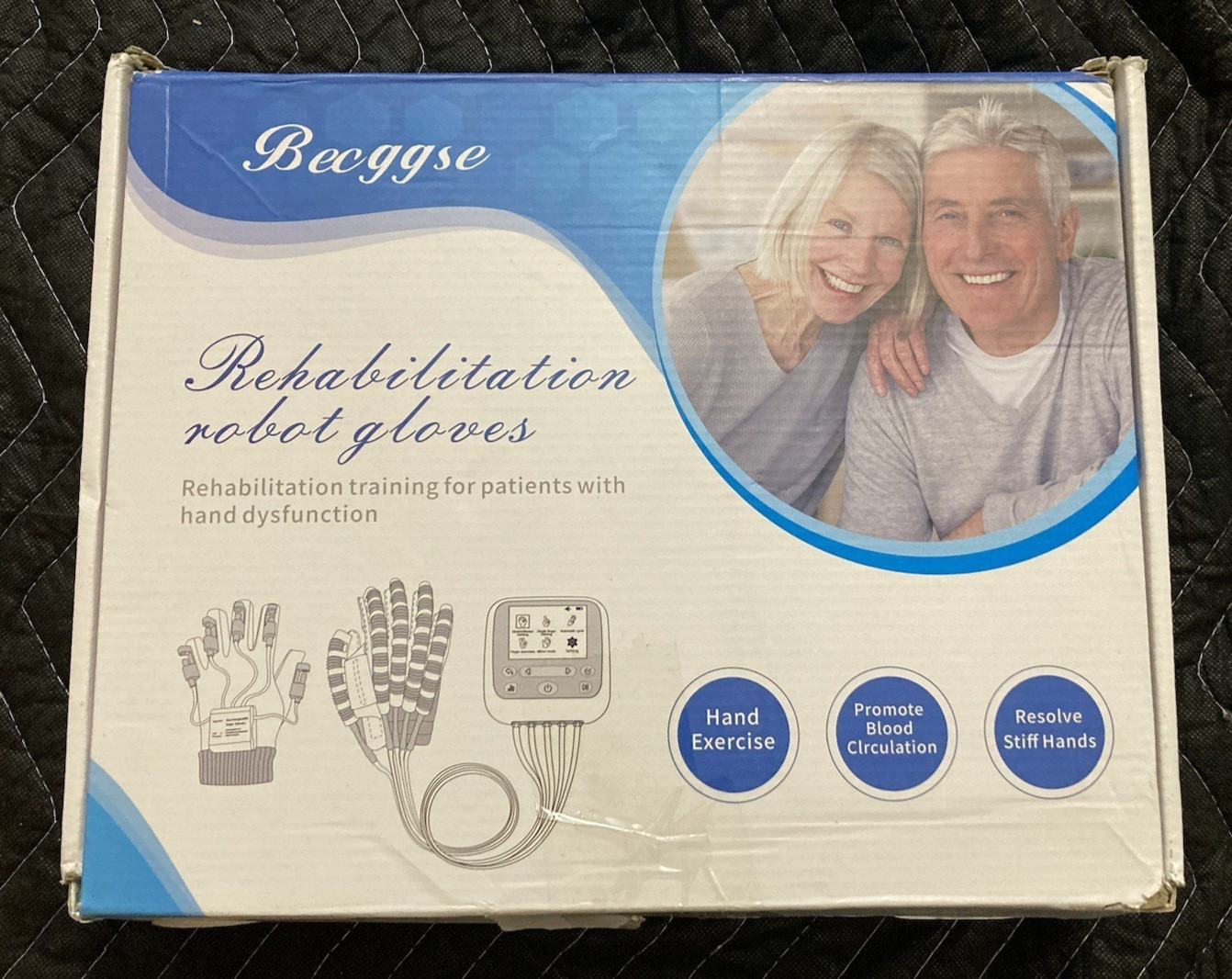 Becggse Rehabilitation Robot Glove Stroke Recovery Equipment (Left, Small)